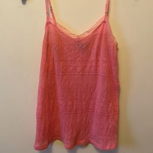Pink lace tank top